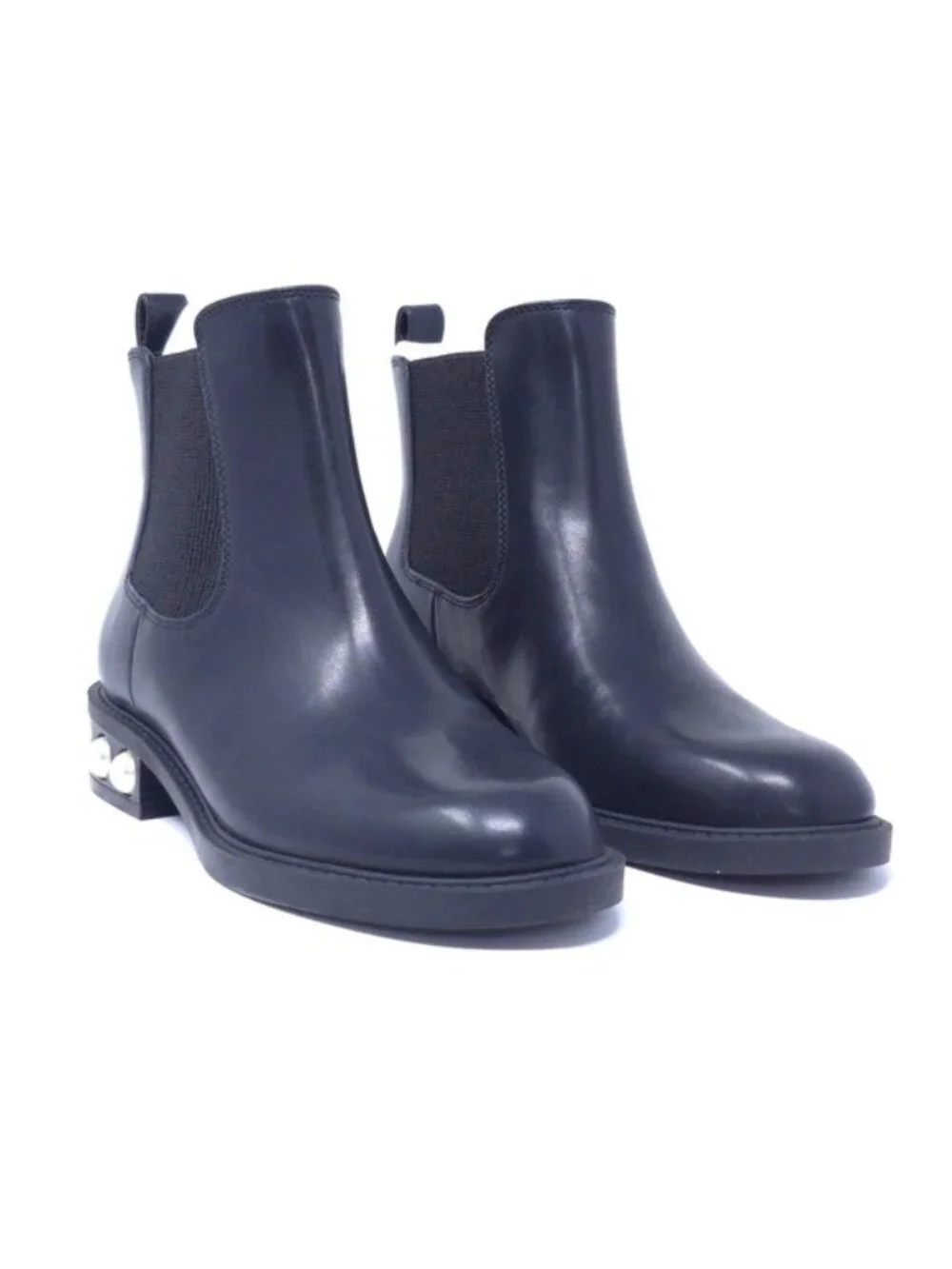On 34th Jeovana Chelsea Ankle Boots Black Pearl Heel 5.5M